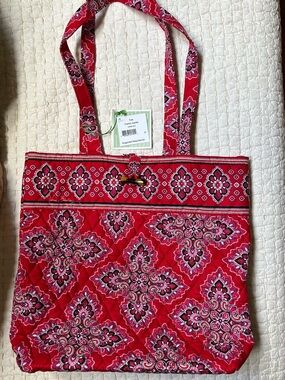 Vera Bradley Brand New Red Quilted Tote Bag